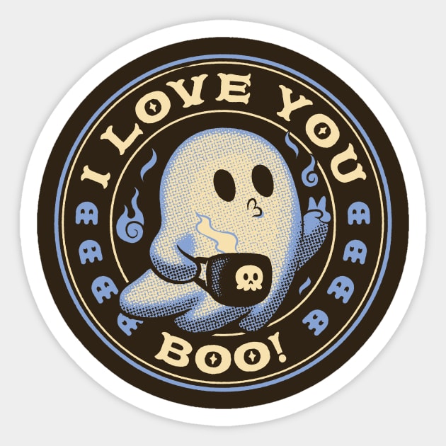 I Love You Boo Funny Ghost by Tobe Fonseca Sticker by Tobe_Fonseca